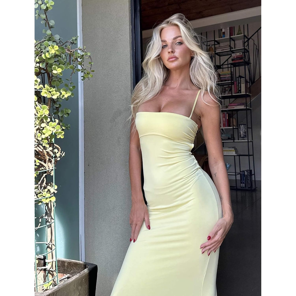 Vancol Women'S Cutout Backless Maxi Dress Sexy Sleeveless Tight Slip Spaghetti Strap Long Dresses