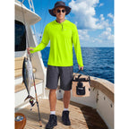 Pinspark Men'S Upf 50+ Sun Shirts Long Sleeve Fishing Hoodie, Uv Protection Rash Guard For Outdoor Hiking Running Swim Shirt