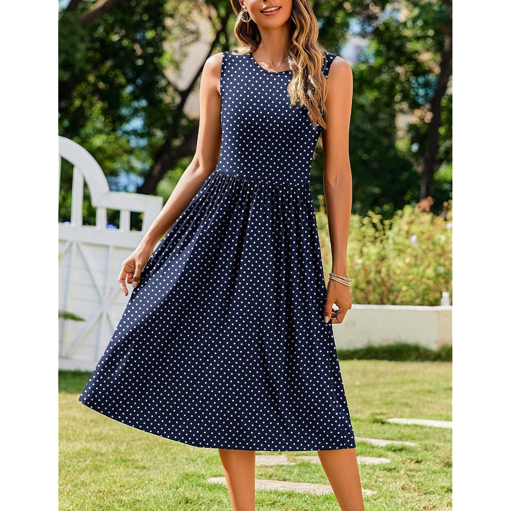 Zeagoo Women'S Summer Tank Midi Dress With Pockets Floral Sleeveless A-Line Casual Loose T-Shirt Dresses Beach Sundress 2026