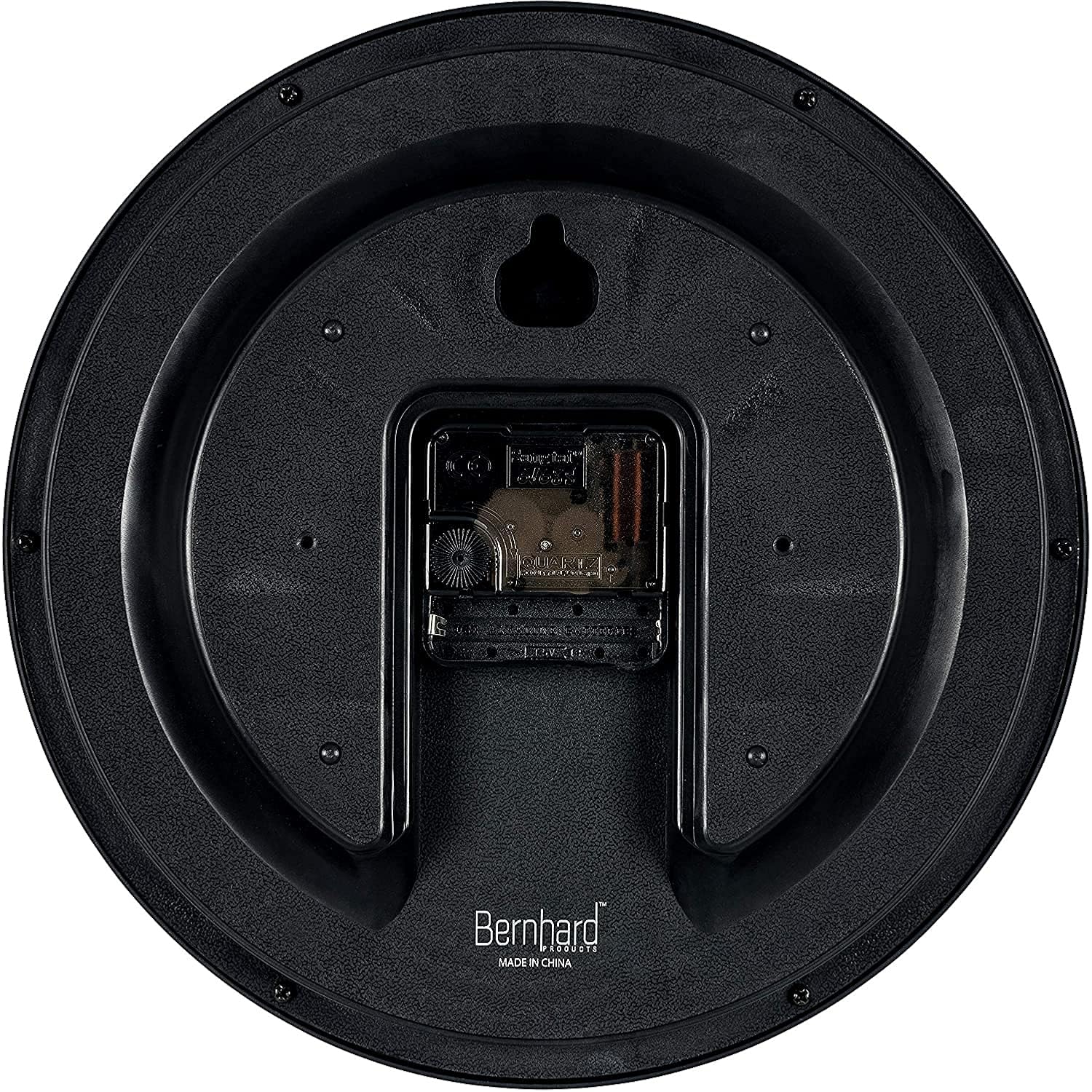 Bernhard Products Black Wall Clock Silent Non Ticking 10 Inch Quality Quartz Battery Operated Round Easy To Read Home/Office/Kitchen/Classroom/School Clock Sweep Movement