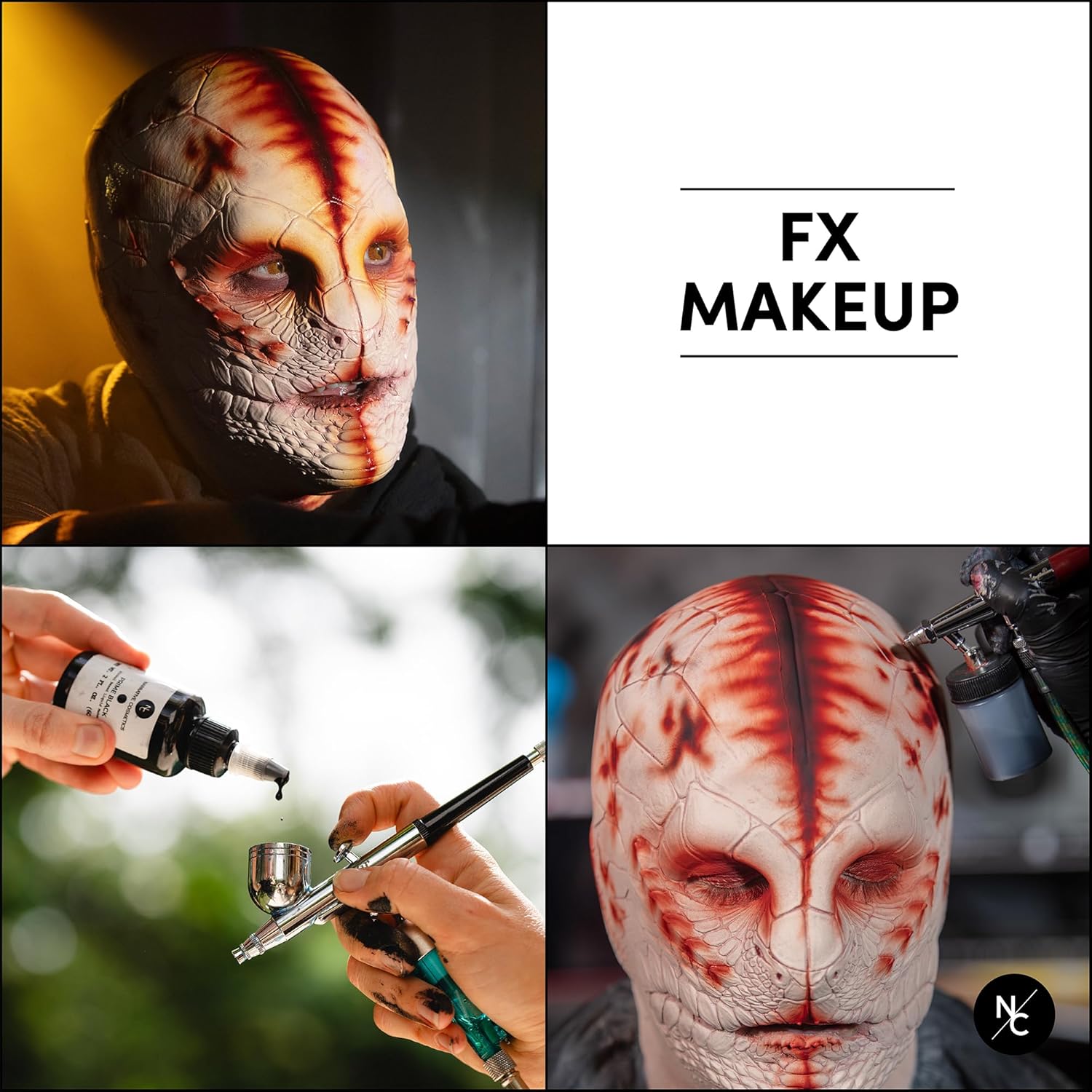 Narrative Cosmetics FX Alcohol Airbrush Paint — 2 fl oz | Waterproof, Quick-Dry, Skin-Safe Body & SFX Makeup | Brush or Sponge | Stage, Film, Halloween, Cosplay, Bodypainting — Prime Black