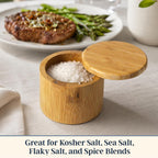 Totally Bamboo Salt Cellar With Swivel Lid, Salt Container For Countertop