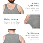 Comfneat Men'S 4-Pack Big & Tall Tight Fit A-Shirts Cotton Spandex Tank Tops Sleeveless Undershirts