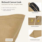 2Pcs Set, Large/Xl Tote Bag With Pouch For Women, Canvas Or Genuine Leather Crossbody Shoulder Bag, Top Handle Purse