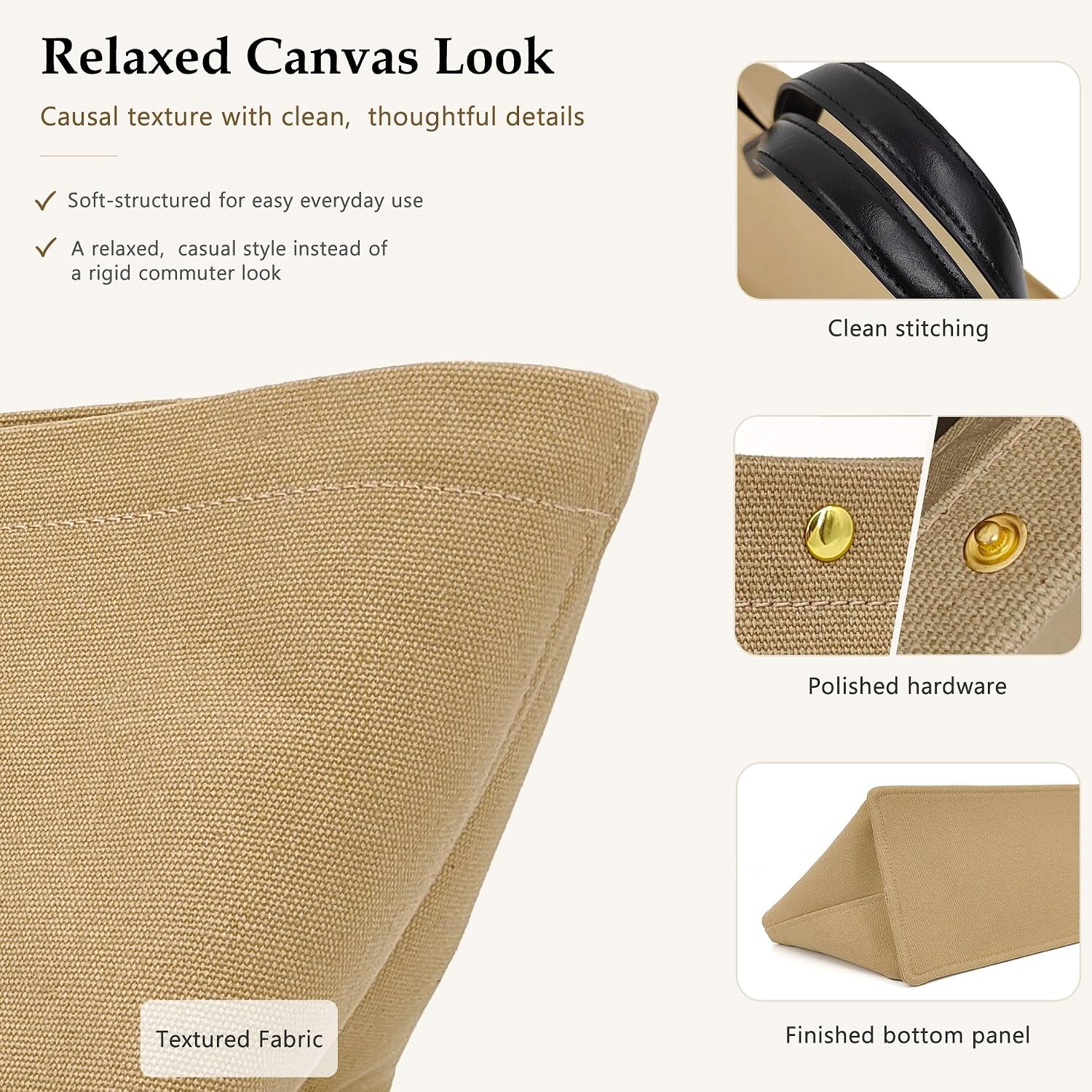 2Pcs Set, Large/Xl Tote Bag With Pouch For Women, Canvas Or Genuine Leather Crossbody Shoulder Bag, Top Handle Purse