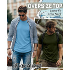 Ficerd 5 Pack Men'S Big And Tall Shirts Short Sleeve Cotton Tee Summer Crew Neck Oversize Top Loose Fit Shirt Multipack