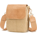 Faux Straw Crossbody Bags For Women Small Summer Purse 2026 Rfid Raffia Woven Cross Body Cell Phone Bag Beach Travel