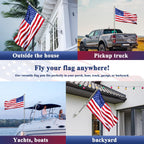 Phitric Flag Pole, Tangle Free Spinning Stainless Steel Rustproof Flagpole For 3X5 Sports Fan Outdoor Flags For Outside House (Silver, 5Ft, Without Bracket)