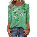Zeagoo 3/4 Length Sleeve Women Tops Crew Neck Blouses Dressy Casual Summer T Shirts Loose Fit Business Work Clothes