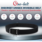 ONE-BELT No Show Invisible Elastic Belts for Women & Men 1.30" inch adjustable Non Slip Zero Bulk. Designed in USA.