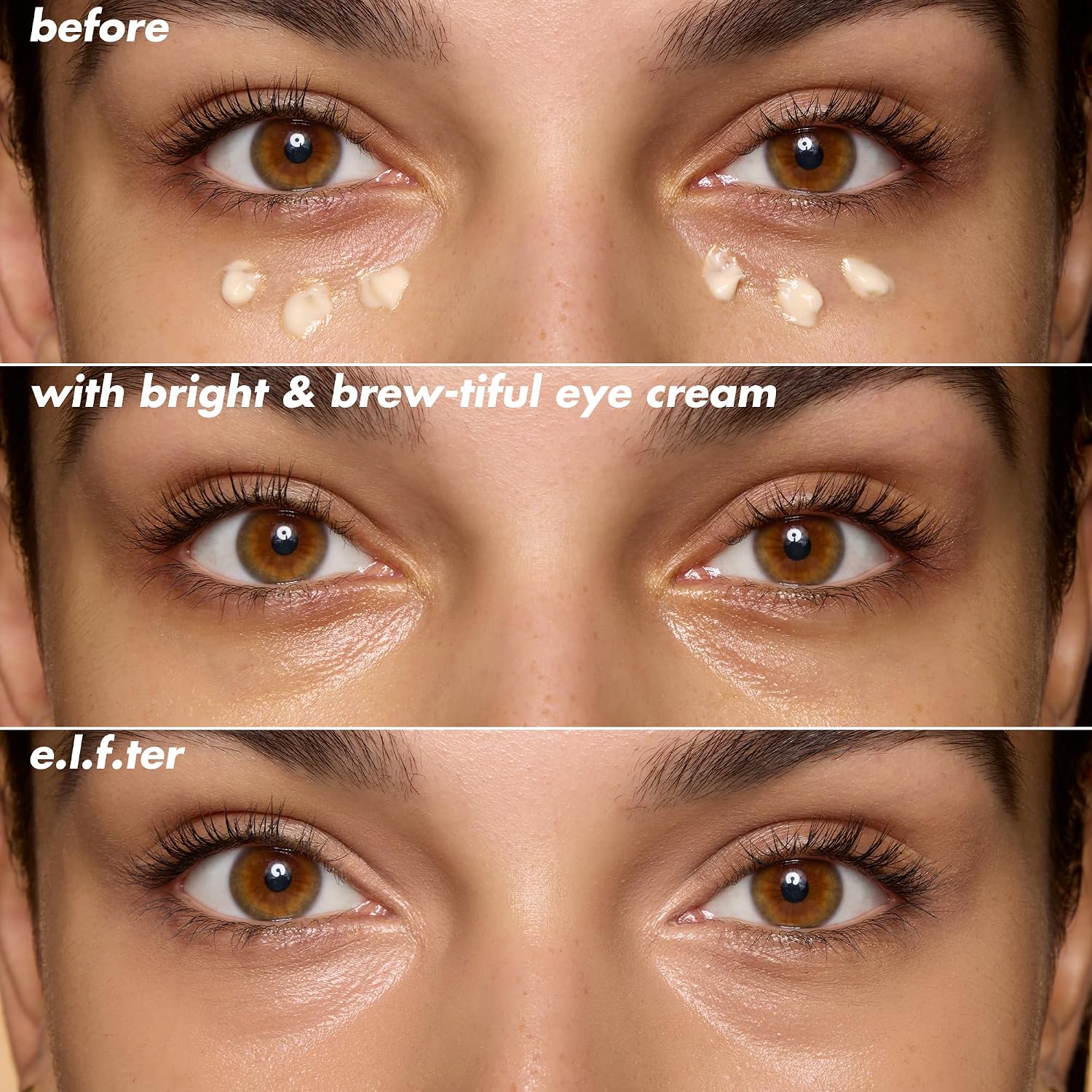 E.L.F. Skin Bright + Brew-Tiful Eye Cream Mini, Helps Brighten Appearance Of Undereye Dark Circles & Repair Puffiness, Vegan & Cruelty-Free