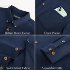 Pj Paul Jones Men'S Oxford Button Down Shirt Long Sleeve Regular Fit Business Casual Dress Shirts With Chest Pocket