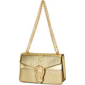 Leather Shoulder Bag Chain Purse For Women - Fashion Crossbody Bags Vintage Snake Print Underarm Bag Square Satchel Handbag