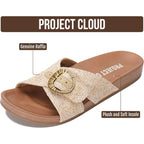 Project Cloud Womens Sandals - Adjustable Buckle Sandals For Women 2026 With Plush Insole - Lightweight & Non Slip Slides For Women Footwear