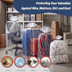 Wowfit 5 Ct 40X60 Inches Extra Large Clear Plastic Bags Perfect For Car Seat, Luggage, Suitcase, Stroller, Chair, Kids Bike And Attic Storage (2 Mil Flat Bags)