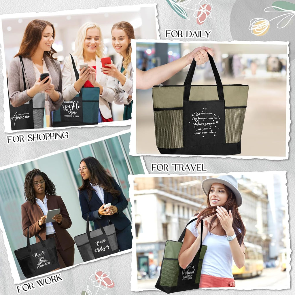 Talltalk 20 Pcs Employee Appreciation Gifts Thank You Tote Bag Bulk for Mother's Day Women Teacher Nurses Gifts (Neutral)