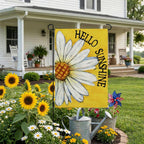 Summer Garden Flag Daisy Double Sided 12X18 Inches Small Burlap Seasonal Welcome Yard Porch Decoration For Outside (Yellow)