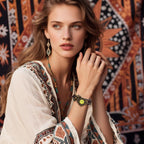JewelryWe Women Quartz Bracelet Watch Fashion Weave Wrap Around Leather Wrist Watch Classic Bracelet Watch for Summer Beach for Mother's Day
