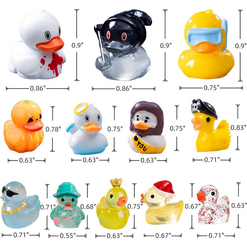 100Pcs Various Multicolor Mini Resin Ducks, Tiny Ducks To Hide, Mini Resin Animal Miniature Figurines For Fairy Garden Accessories Aquarium Landscape Bonsai Potted Dollhouse Decor