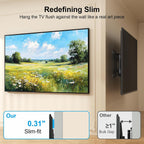 Ultra Slim Tv Wall Mount For 42 To 100 Inch Flat & Frame Tvs Only, 0.31” Low Profile Flat To Wall Tv Mount, Micro Gap Wall Mount Tv Bracket, Hold Up To 176 Lbs, Blends In Any Interior