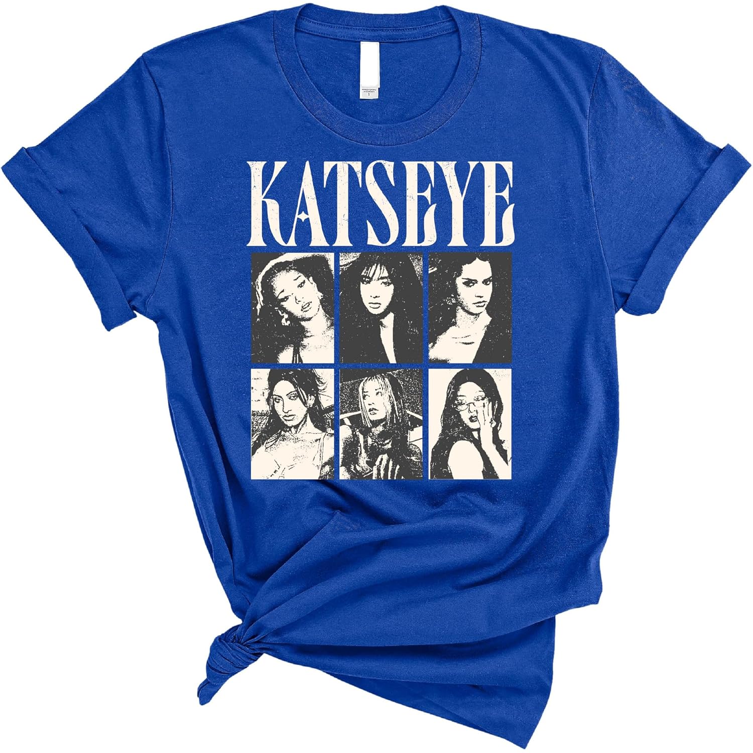 Katseye Vintage Style Photo Collage T Shirt Retro Pop Culture Casual Streetwear Tee