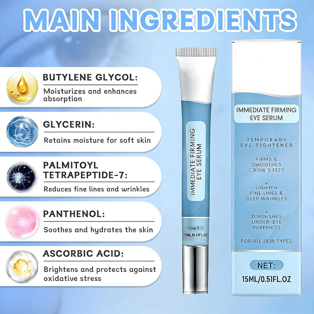 2-Pack Instant Firming Eye Serum – Under Eye Treatment For Puffiness, Fine Lines & Dark Circles, Lightweight Hydrating Eye Serum For Smoother & Refreshed Look