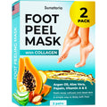 SUNATORIA Foot Peeling Mask (2 Pack) – Exfoliating Foot Mask for Dry Cracked Feet & Calluses – Baby Soft Touch Foot Peel Mask with Aloe Vera – Peeling Socks for Men & Women