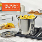 IMUSA 16Qt Stainless Steel Stock Pot with Lid, Large Cooking Pot for Soups, Boiling Seafood, Pasta, Stews, and Family Meals