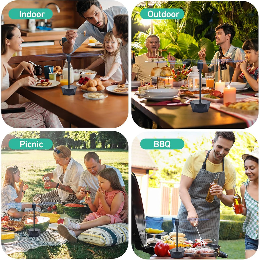 Guidot Fly Bug Fans For Food Tables, Fly Control Spinner Table Top Keep Flies Away From Patio Picnic Party Restaurant Kitchen Camping And Bbq