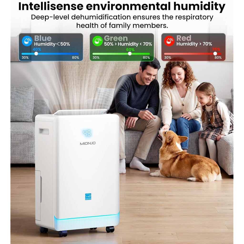 4500 Sq. Ft Dehumidifier For Basement Quilt Compressor Dehumidifiers For Home With Drain Hose, Energy Efficient, Intelligent Humidity Control, Dehumidifier For Bathroom, Bedroom, Office