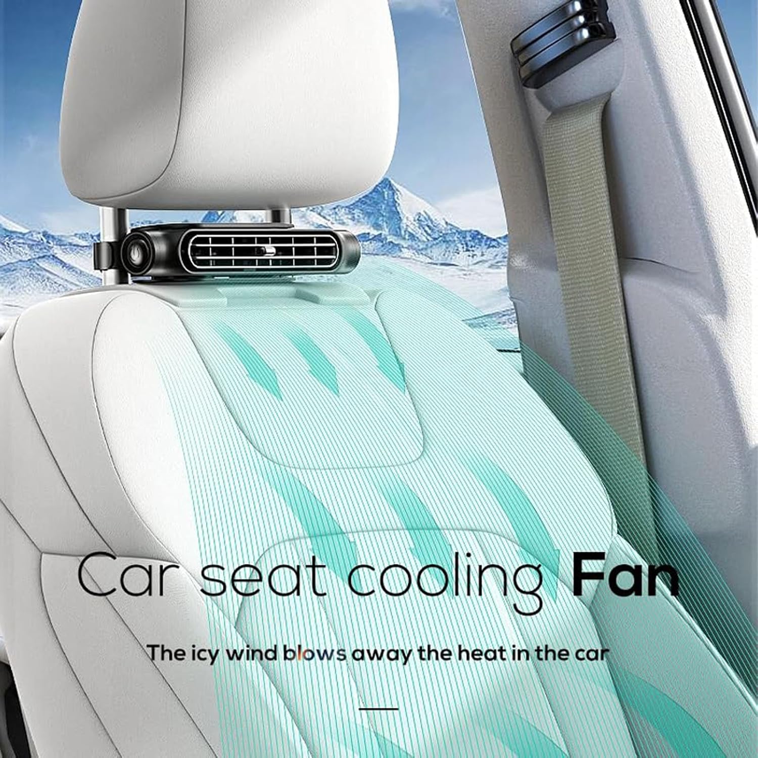 Car Seat Fan For Backseat For Kids, Mini Portable Battery Operated Back Seat Baby Quiet Headrest Neck Cooling Ac Fan With 3 Adjustable Wind Speeds For All Cars Vehicle Rv Truck