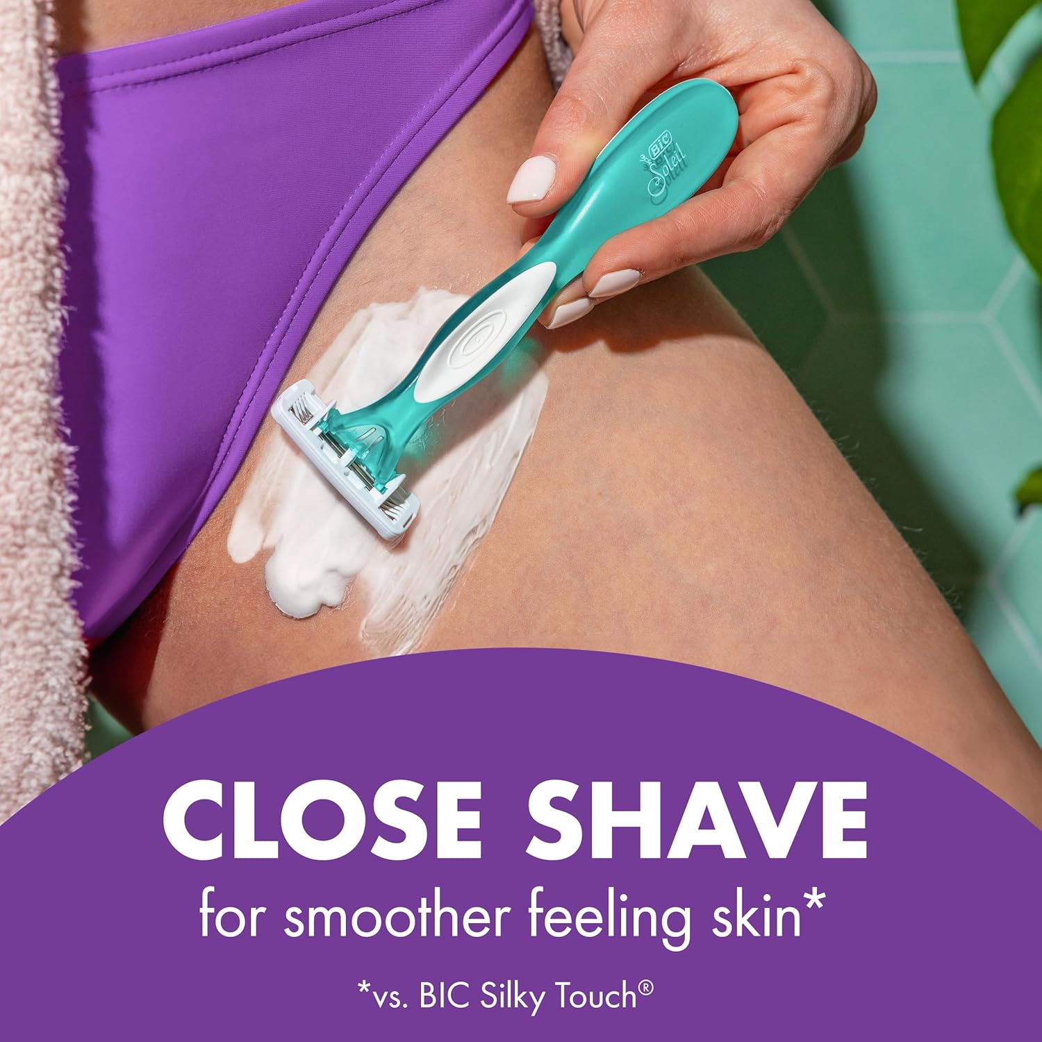 BIC Soleil 4 Escape Women's Disposable 4-Blade Razors, Lavender & Eucalyptus Scented Handles for Smooth Shaving, 4-Pack