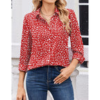 Zeagoo Women Blouses Chiffon Long Sleeve Button Down Shirts Business Causal Dressy Work Top V Neck Summer Spring Clothes
