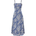 Women's Summer Dress Sleeveless Spaghetti Strap Midi Dress Sexy Cowl Neck Floral Cocktail Dress Party Dresses