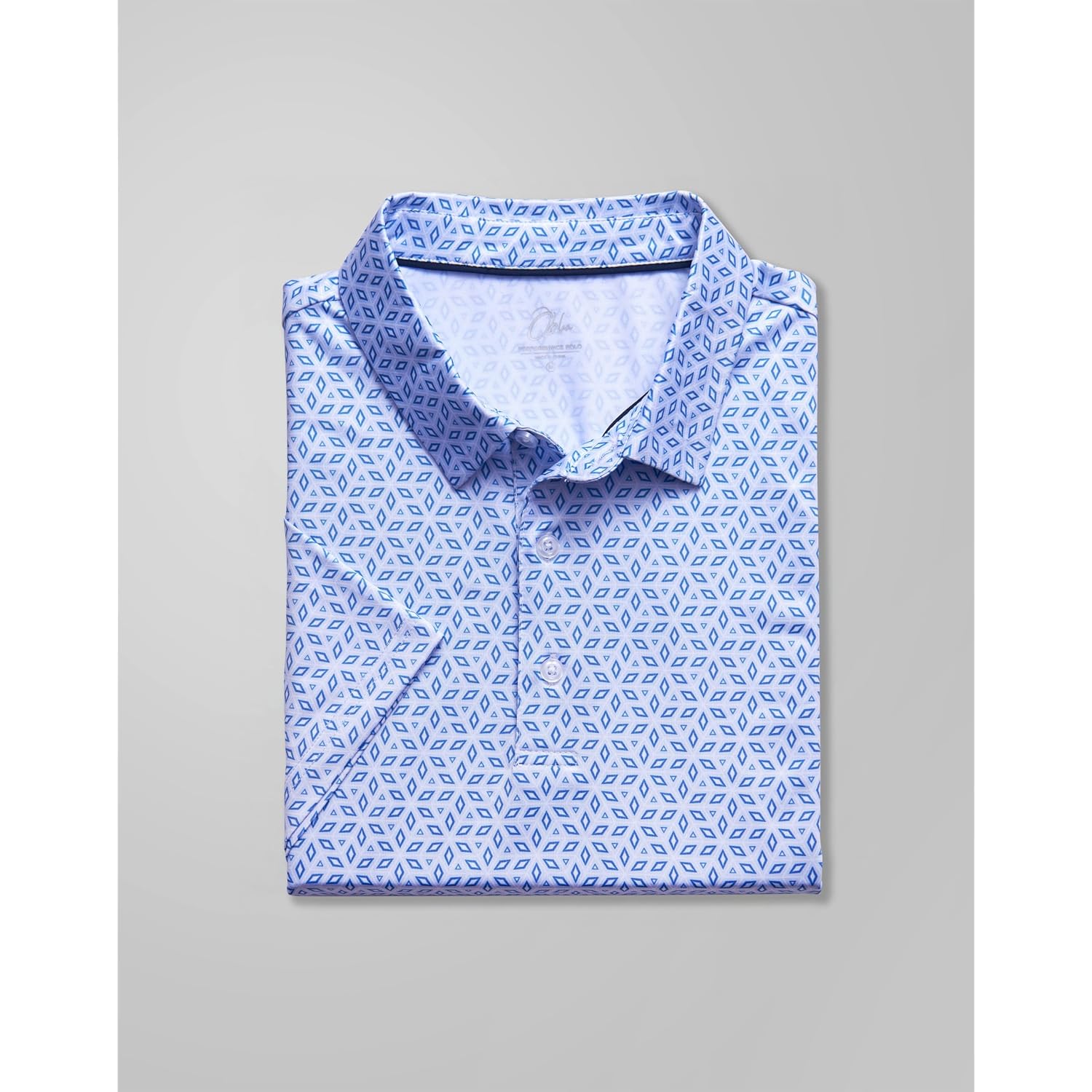 Obla Mens Golf Polo Shirts Short Sleeve Dry Fit Performance Moisture Wicking Casual Print Collared Golf Shirts For Men
