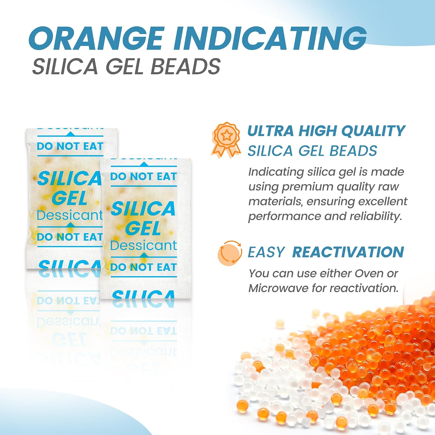 50Pcs 5G Silica Gel Packets, Moisture Absorbers Desiccant Packs For Storage, Clothes, Shoes, Electronics, 3D Printer Filament, Jewelry, Spices, Safes, Tools