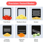 Fullstar Pro Core Vegetable Chopper - Chop And Slice Lid - Food Chopper With Container, Veggie Chopper, Fruit Slicer, Onion Dicer - Meal Prep Essential - Kitchen Gadget (6-In-1, White/Black)