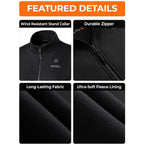 Ororo Women’S Heated Fleece Vest, Lightweight 4-Zone Heating Layer Vest | Soft Fleece Heated Vest, With Collar Heating, Battery Included, For Everyday Warmth And Daily Wear