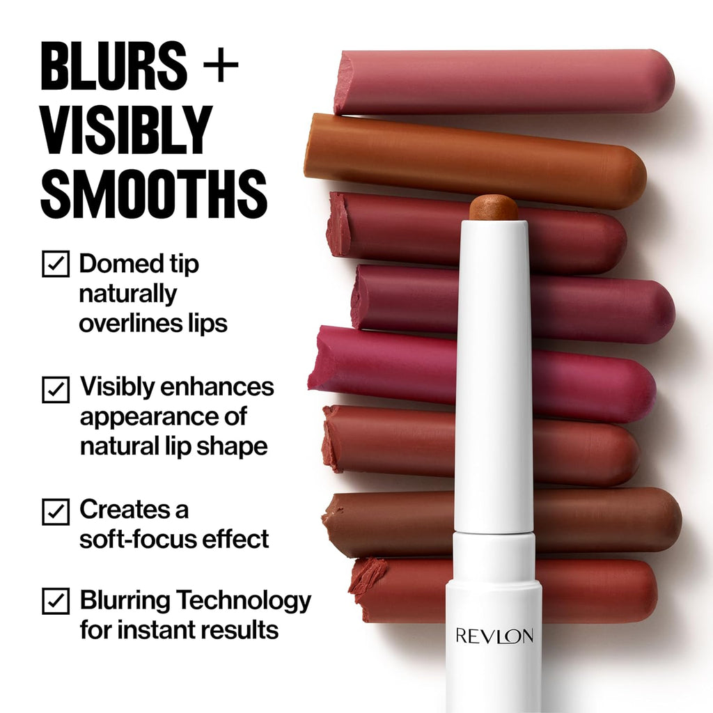 REVLON PhotoReady Instant Blur Liner, Soft Matte Lip Makeup to Overline for Instant Natural, Fuller-Looking Lips, Sheer-to-Buildable, 001 Dewy, 0.05 oz