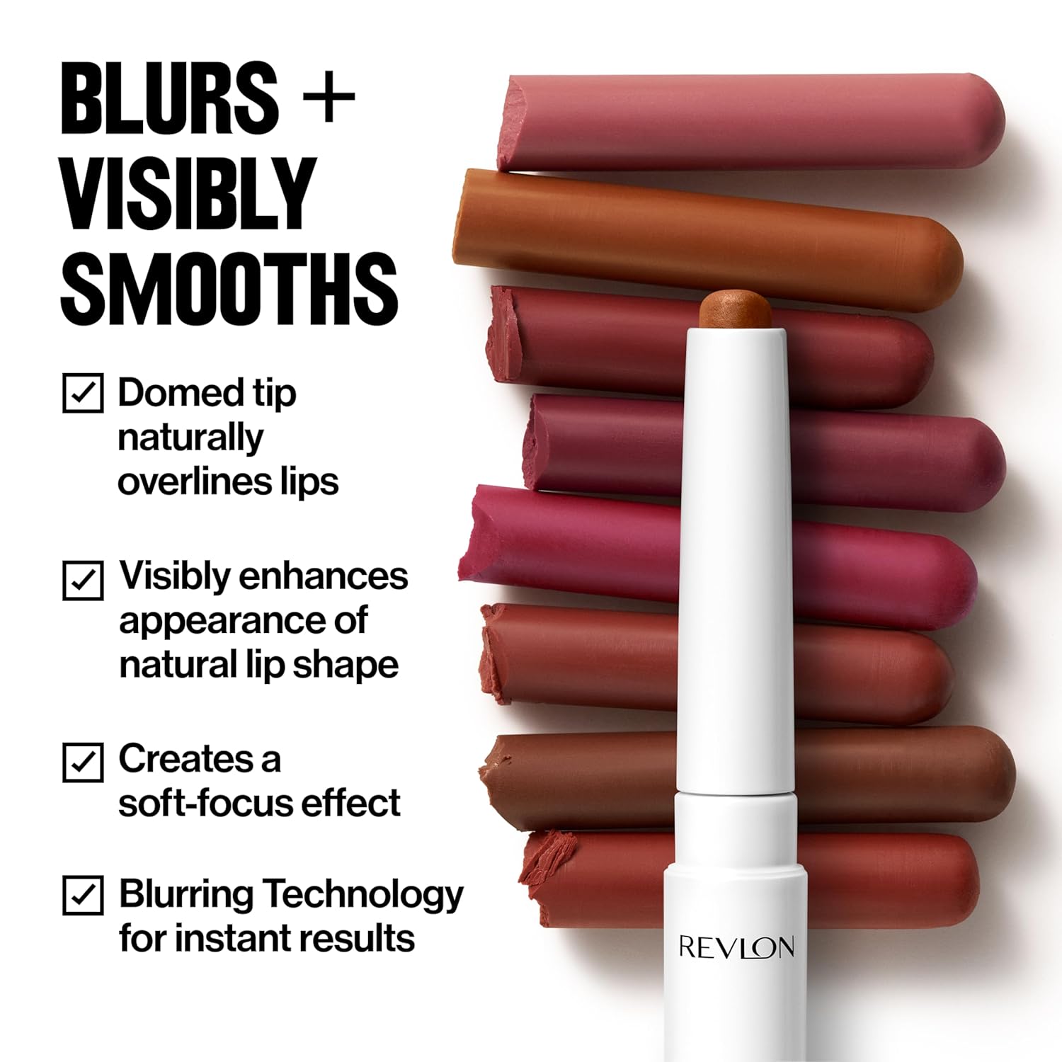 REVLON PhotoReady Instant Blur Liner, Soft Matte Lip Makeup to Overline for Instant Natural, Fuller-Looking Lips, Sheer-to-Buildable, 001 Dewy, 0.05 oz