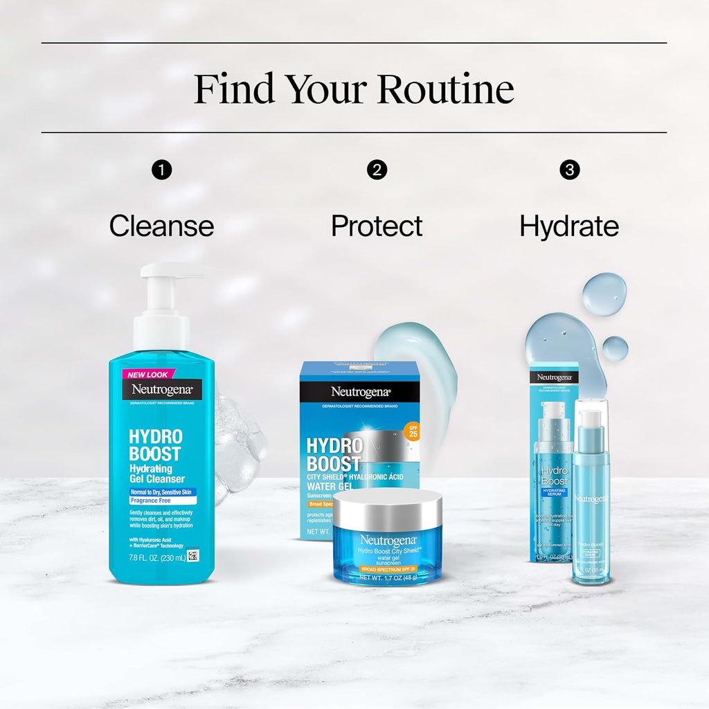 Neutrogena Hydro Boost City Shield Water Gel Face Moisturizer With Broad Spectrum Spf 25 Hydrating Facial Sunscreen With Hyaluronic Acid Oil Free And Noncomedogenic Face Lotion, 1.7 Oz