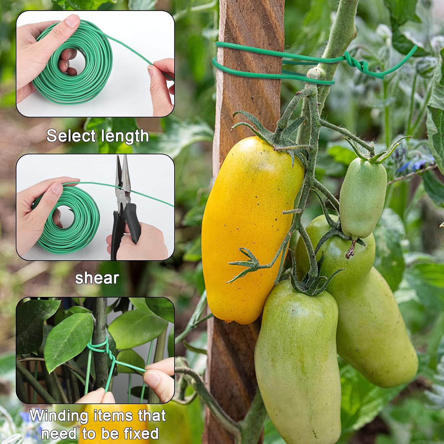 Ydsl 100 Feet Soft Tie For Plants, Green Twist Garden Ties Gardening Supplies For Supporting Climbing Plants, Tomatoes, Vegetables, (Diameter - 2.5Mm)