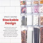 Oizeir Airtight Food Storage Containers Set - Air Tight With Lids - Pasta Flour Sugar Cereal - Storage Containers For Food (Clear-24 Pack)