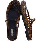Cushionaire Java Casual Womens Jelly Flats With Adjustable Strap, Closed Toe Mary Janes Mule Design, Waterproof Jelly Sandals For Women