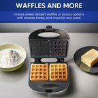 Elite Gourmet Maxi-Matic Electric Nonstick Belgian Waffle Iron Snack Maker Machine, Breakfast, Sandwiches, Compact & Portable, 2 Slice, Black