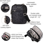 Baggallini Securtex® Anti-Theft Mini Everything Crossbody Bag, 6.3"X8.25" Rfid, Locking Zippers & Cut-Resistant Strap