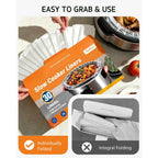 Syntus 30 Count Slow Cooker Liners, Large Size 13" X 21" Fits 3-8 Quart Pots Bpa-Free Disposable Cooking Bags Suitable For Oval & Round & Retangular Slow Cookers