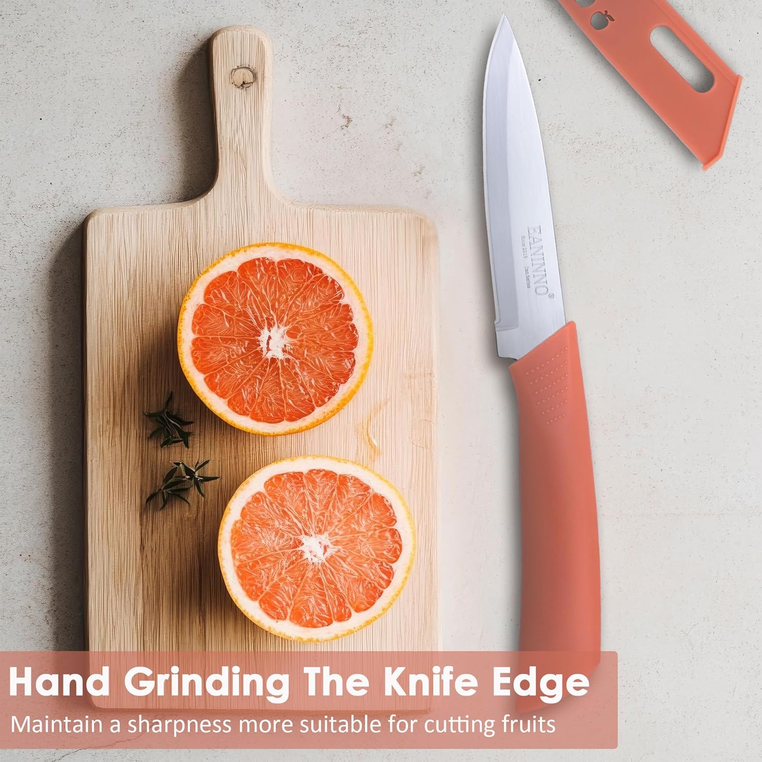 Paring Knife, 4 inch Kitchen Knives Set with Cover Small Knife for Fruit Peeling Vegetable Stainless Steel with Sheath Ergonomic Handle