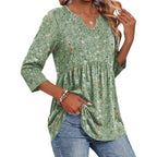 Zeagoo 3/4 Length Sleeve Womens Tops 2026 Blouses For Women Dressy Casual Fashion Clothing V Neck T-Shirts Summer Outfits