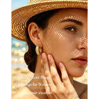 16 Pairs Starfish Chunky Gold Hoop Earrings Set for Women, Beach Shell Style Stack Statement Earrings, Hypoallergenic Lightweight Gold Plated Trendy Summer Jewelry Gift